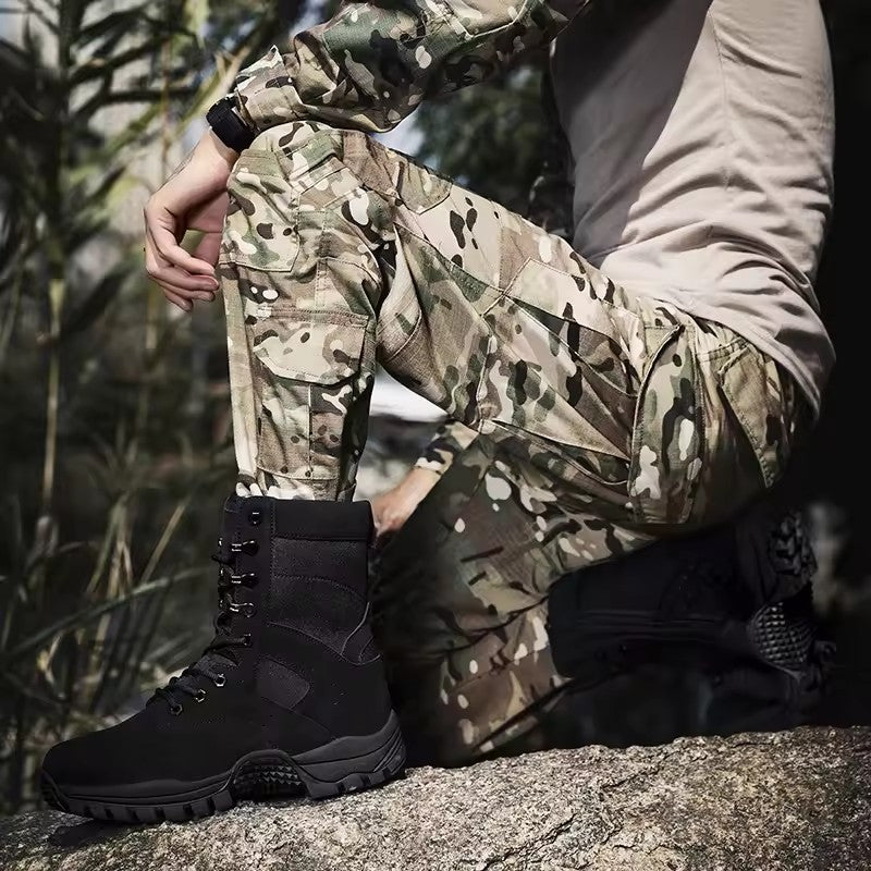 Breathable tactical boots special forces outdoor sports hiking combat boots men high top boots