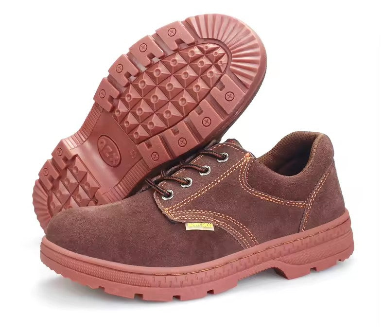 Labor Protection Shoes Rubber Soles Work Shoes Microfiber Leather Excavator Waterproof Anti-smash Anti-stab Safety Shoes