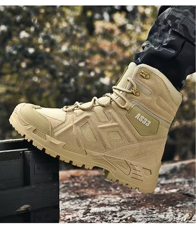 Wholesale Tactical boots high top outdoor combat boots hiking shoes desert tooling boots men