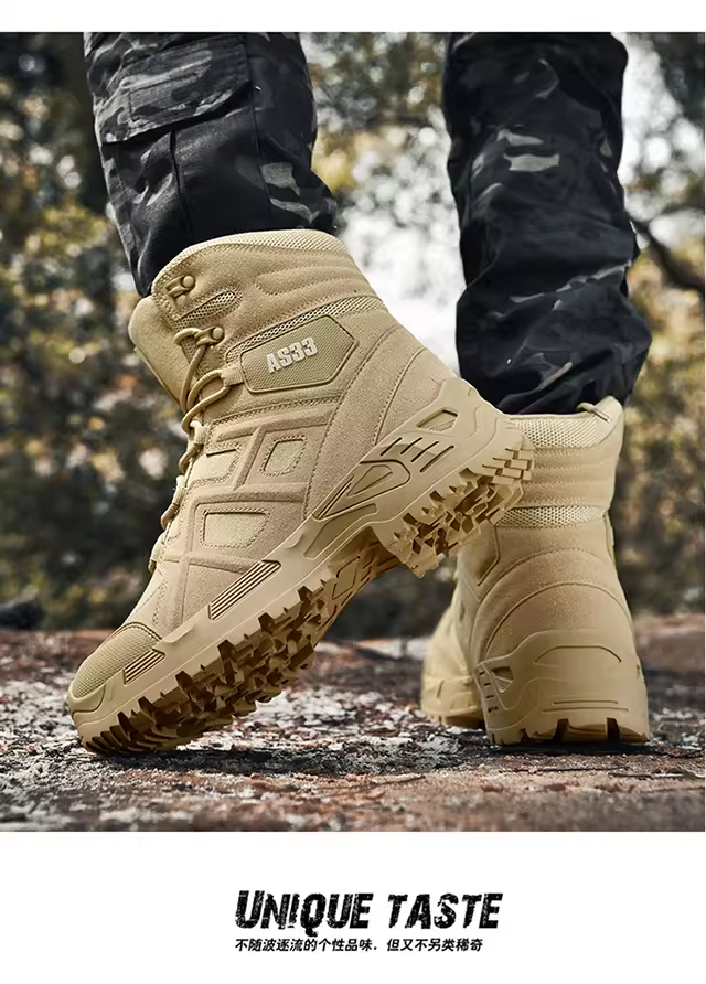Wholesale Tactical boots high top outdoor combat boots hiking shoes desert tooling boots men