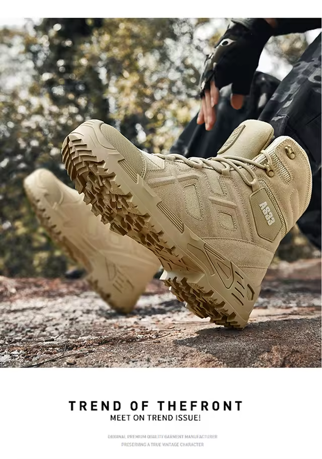 Wholesale Tactical boots high top outdoor combat boots hiking shoes desert tooling boots men
